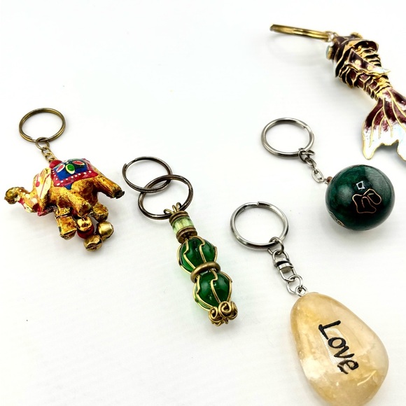 Boho & Spiritual Keychain MEGA Bundle - Lot of 5 (Koi, Elephant, Stone) - Picture 3 of 14